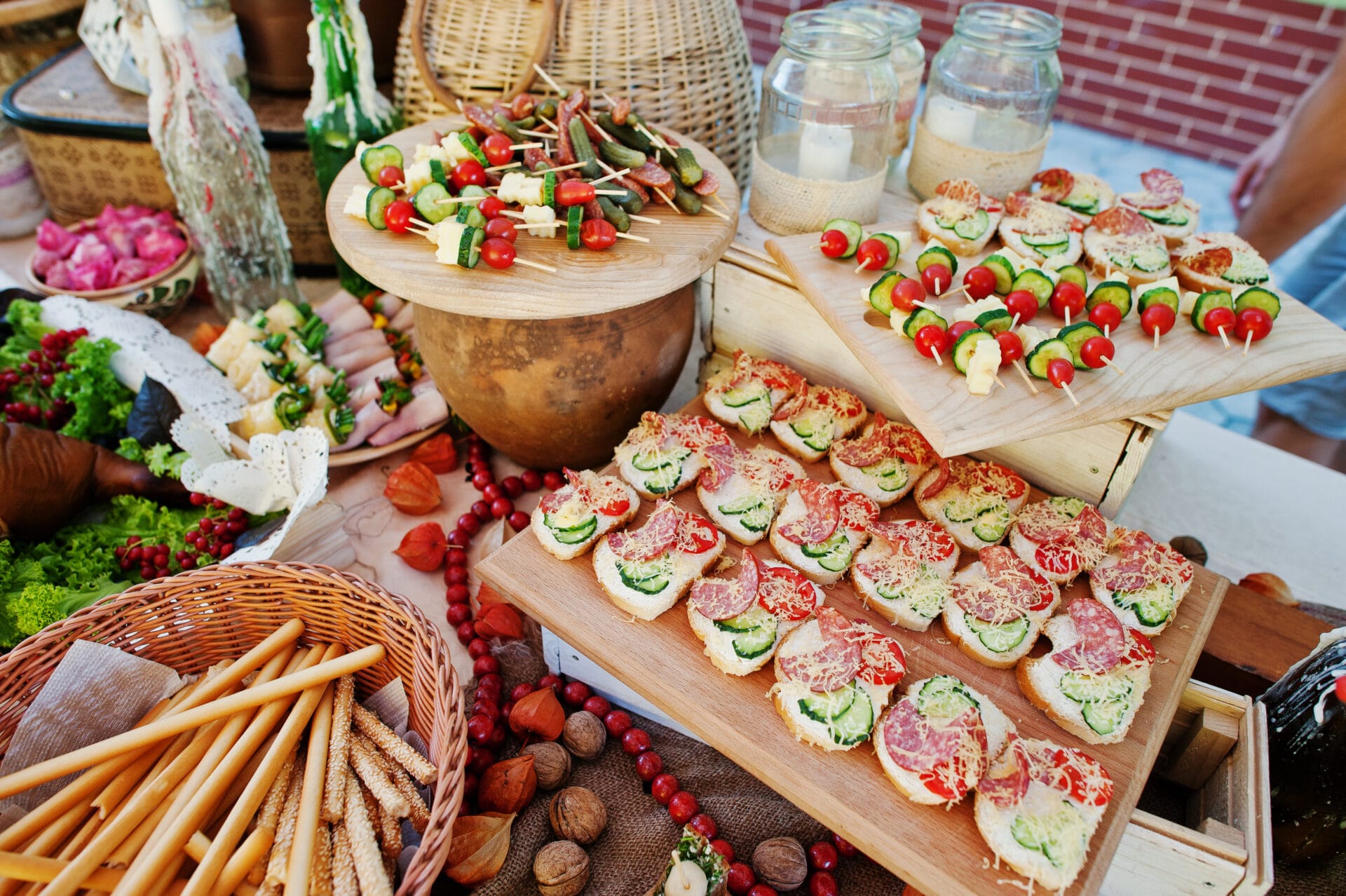 Elegant catering dishes